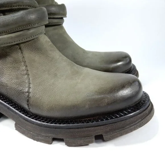 A.S.98 Linder Chunky Platform BOOTS Size 39 8.5 9 Green Leather NEW $399 - Picture 8 of 14